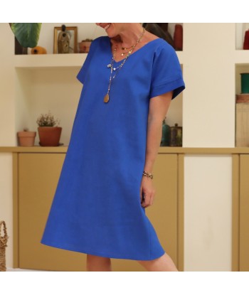 IMPARFAIT93-dernière pièce-Robe Betty lin bleu majorelle sélection de produits