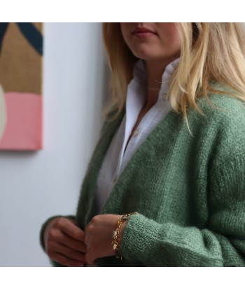 Le gilet Philippine mohair et laine - Vert mousse acheter