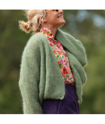 Le gilet Philippine mohair et laine - Vert mousse acheter