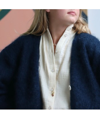 Le gilet Philippine mohair et laine - bleu marine la livraison gratuite