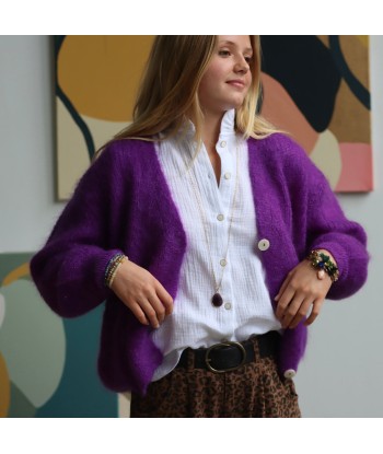 Le gilet Philippine mohair et laine - violet commande en ligne