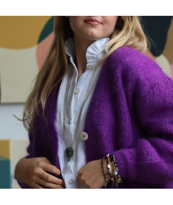 Le gilet Philippine mohair et laine - violet commande en ligne