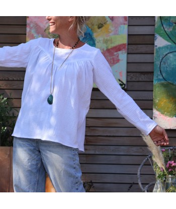 Blouse Ninon - double gaze de coton blanche Voir les baskets