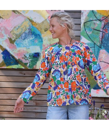 Blouse Ninon - voile de coton fleuri vitaminé chez Cornerstreet bien 