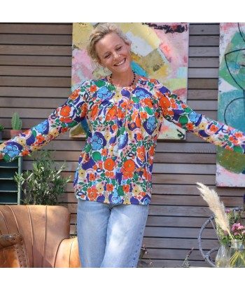 Blouse Ninon - voile de coton fleuri vitaminé chez Cornerstreet bien 