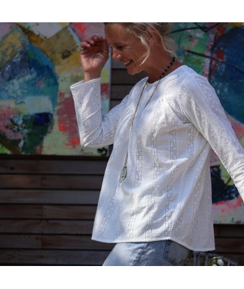 Blouse Ninon - voile de coton broderie géométrique une grave pollution 