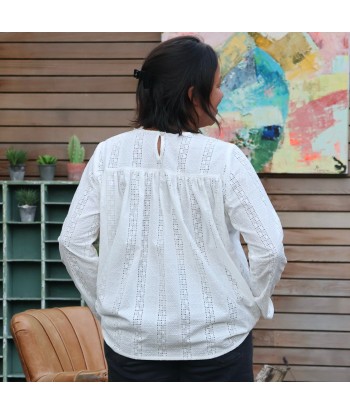 Blouse Ninon - voile de coton broderie géométrique une grave pollution 