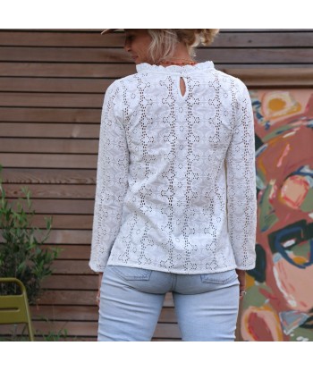 Blouse Tara - coton brodé fleuri ajouré plus qu'un jeu 