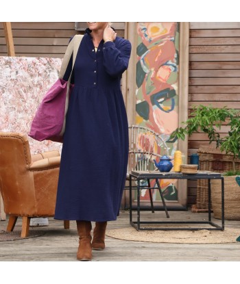 Robe Pomme -  double gaze de coton bleu nuit l'achat 