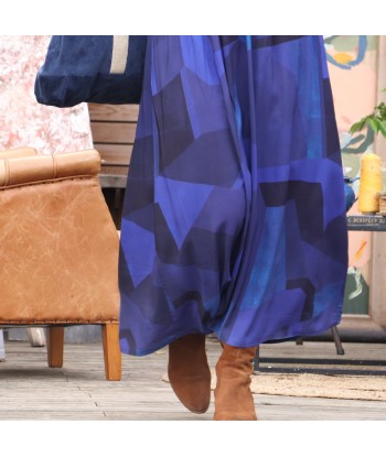 Robe Pomme -  Viscose géométrique indigo du meilleur 