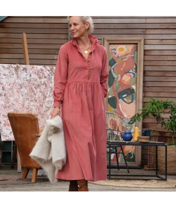 Robe Pomme -  velours milleraies terracotta s'inspire de l'anatomie humaine