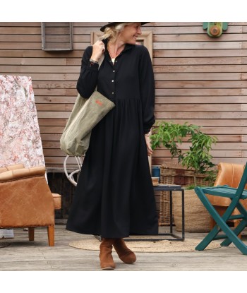 Robe Pomme -  sergé de viscose noir Dans la société mordern