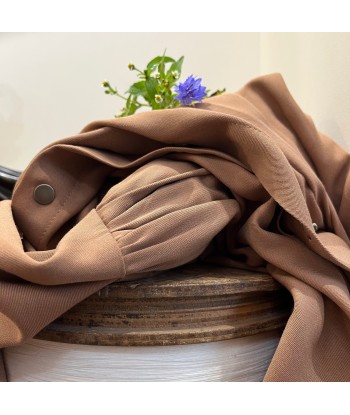 Robe Sia -  sergé de viscose camel le des métaux précieux