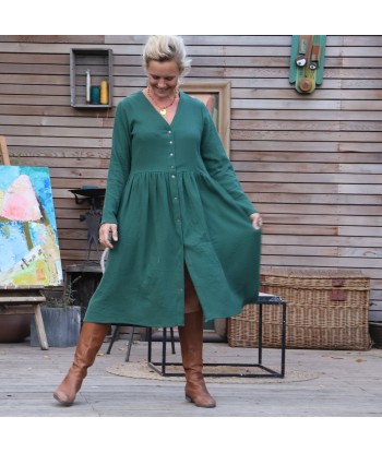 Robe Sia -  gaze de coton vert printemps en ligne des produits 