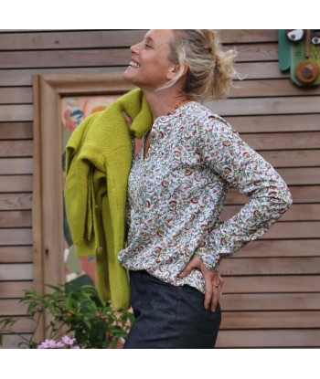 Blouse Léone - viscose fleurs précieuses suggérées chez