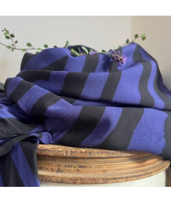 Robe Pomme -  viscose géométrique indigo/noir destockage