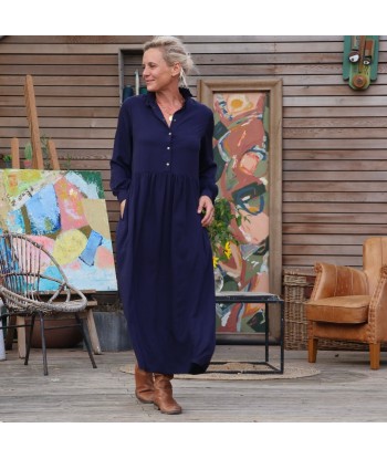 Robe Pomme -  viscose bleu nuit prix