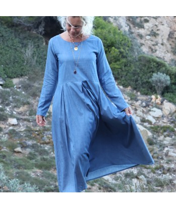 Robe Louisa - jean de coton léger bleu Faites des économies