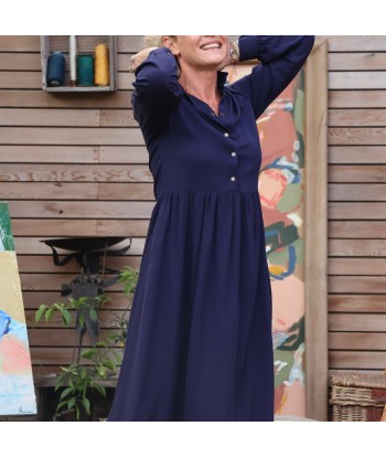 Robe Pomme -  viscose bleu nuit prix