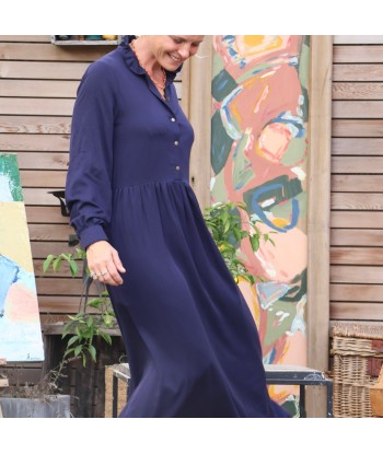 Robe Pomme -  viscose bleu nuit prix