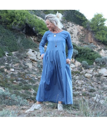 Robe Louisa - jean de coton léger bleu Faites des économies