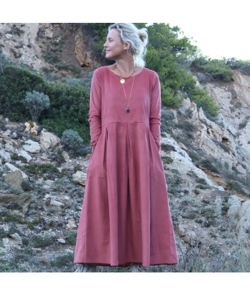 Robe Louisa - velours de coton milleraies terracotta votre restaurant rapide dans 