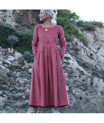 Robe Louisa - velours de coton milleraies terracotta votre restaurant rapide dans 