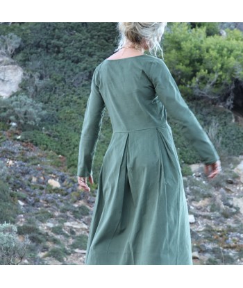 Robe Louisa - velours de coton milleraies vert kaki vente chaude votre 