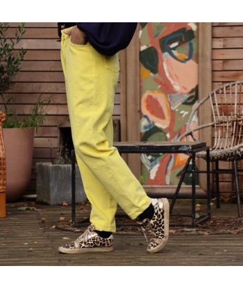 Pantalon Enzo - velours côtelé jaune vif pas cher 