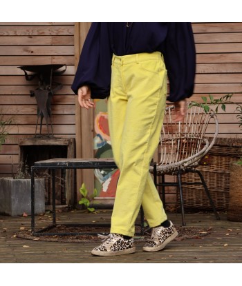 Pantalon Enzo - velours côtelé jaune vif pas cher 