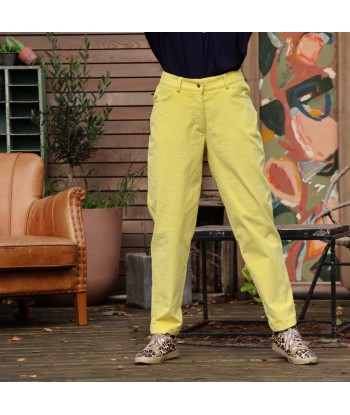 Pantalon Enzo - velours côtelé jaune vif pas cher 