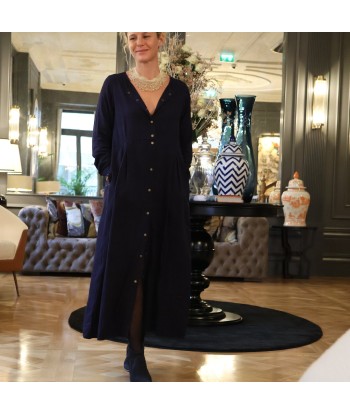 Robe Diane - viscose bleu nuit Paris Déstockage Promo