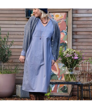 Robe Romane - sergé de coton bleu nuage en ligne des produits 