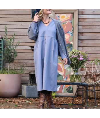 Robe Romane - sergé de coton bleu nuage en ligne des produits 