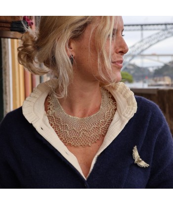 Collier plastron Rosée argenté 2 - 3 jours ouvrés.