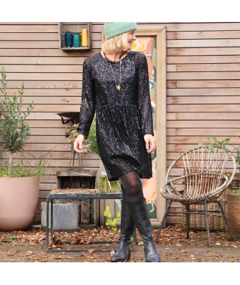 Robe Mia courte - sequins noirs destockage