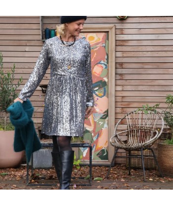 Robe Mia courte - sequins argent de la marque