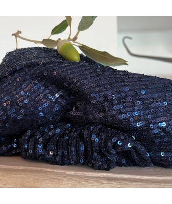 Jupe Amalia sequins bleu nuit soldes