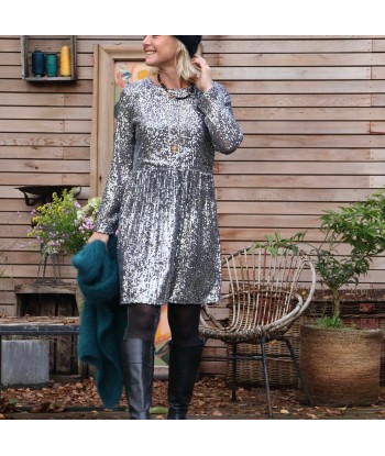 Robe Mia courte - sequins argent de la marque