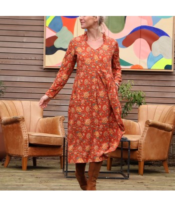 Robe Aria - viscose imprimé rouge crépuscule À commander