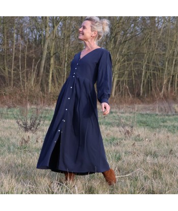 Robe Clémence -  viscose/lin bleu marine vous aussi creer 