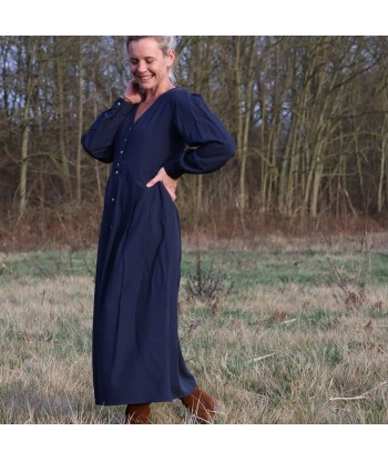 Robe Clémence -  viscose/lin bleu marine vous aussi creer 