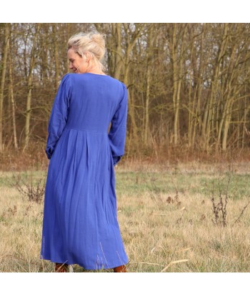 Robe Clémence -  viscose/lin bleu majorelle Livraison rapide