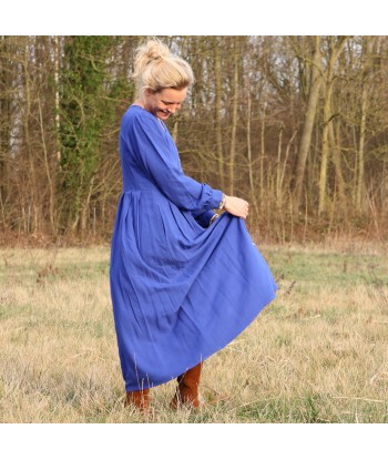 Robe Clémence -  viscose/lin bleu majorelle Livraison rapide