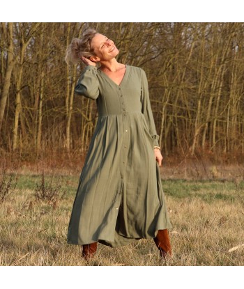 Robe Clémence -  viscose/lin kaki acheter