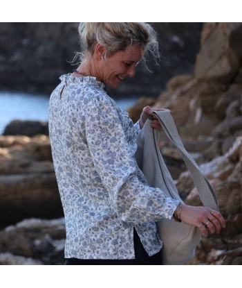 Blouse Léa - sergé de coton delphinium paiement sécurisé