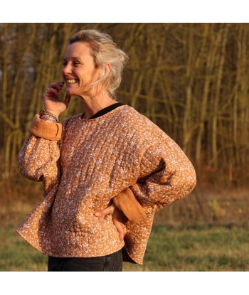 Sweat Hector - matelassé fleuri camel Les êtres humains sont 