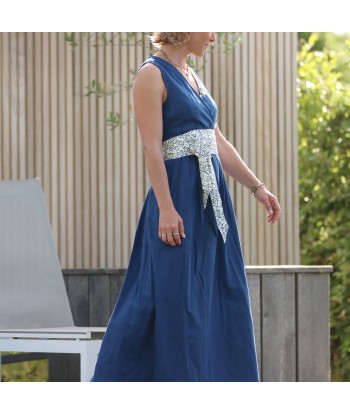 Robe Alba longue sergé de coton bleu indigo En savoir plus