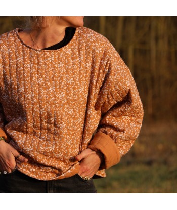 Sweat Hector - matelassé fleuri camel Les êtres humains sont 