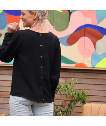 Blouse Hortense - viscose/lin noire le concept de la Pate a emporter 